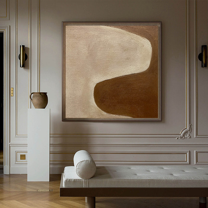 Extra large minimalist painting minimal bedroom art Brown minimalism art painting acrylic