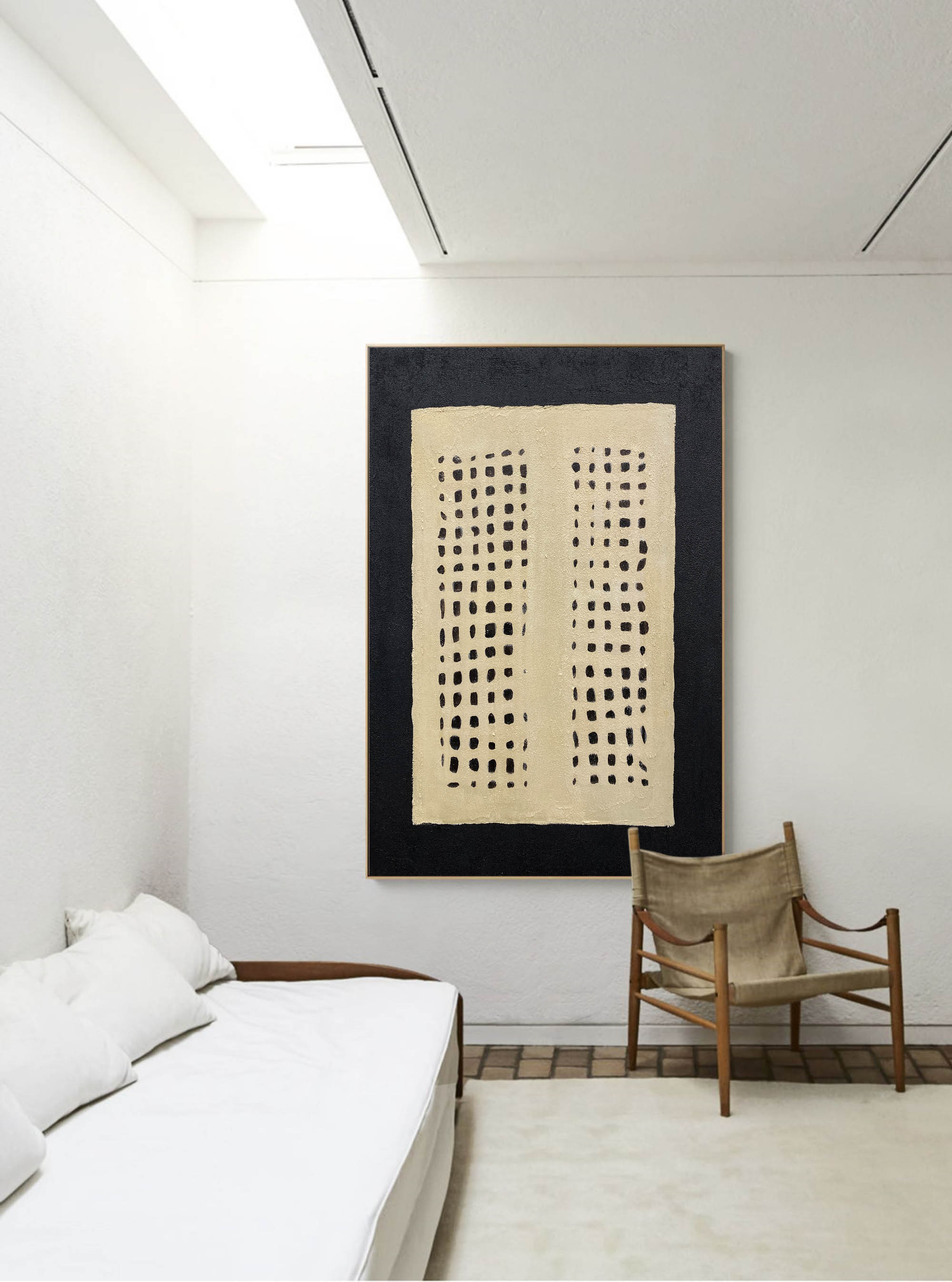 Japanese Minimalist Abstract Art Minimal Art Painting For Wall Decor Original Minimalist Beige Wall Art