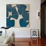 modern abstract minimalist art blue minimalist acrylic painting minimal wall decor