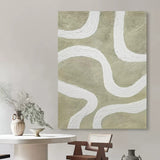 green and white minimalist line art framed minimalist acrylic painting minimal art style