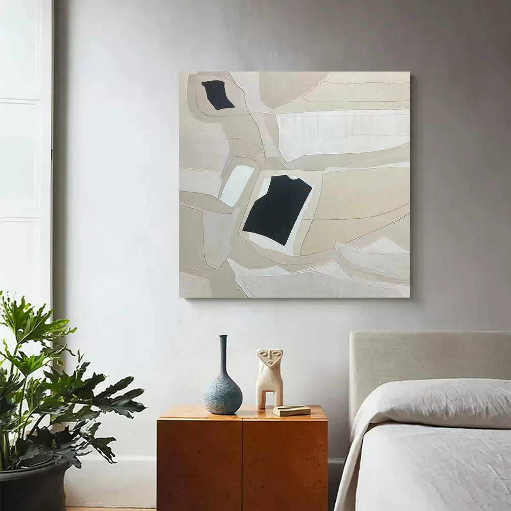 Picture of Geometric Minimalist Abstract Art Texture Minimal Acrylic Painting ...