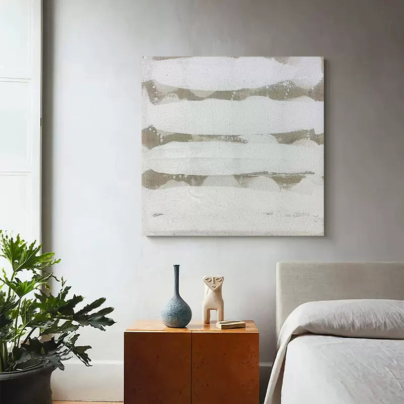 large minimalist white painting modern minimalist wall art neutral minimalist art framed