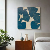 modern abstract minimalist art blue minimalist acrylic painting minimal wall decor