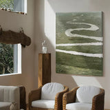 minimalist landscape acrylic painting green minimal landscape art minimalist art for living room