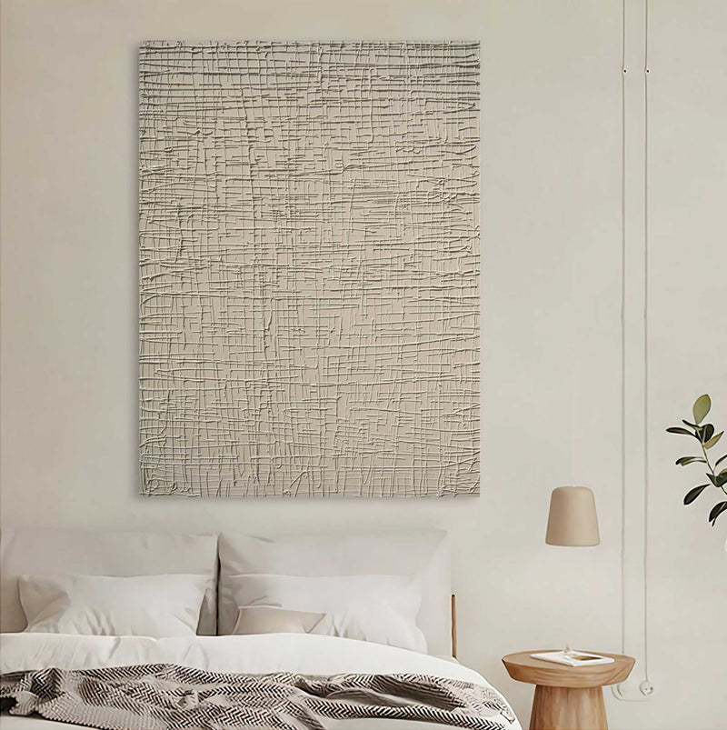 Textured minimalist white painting modern minimalist line art minimal painting for wall