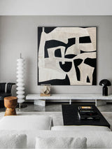 texture black and white geometric minimalist abstract art minimal acrylic painting