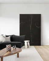 Black and white abstract minimalist line art Japanese minimalist painting contemporary minimalist art