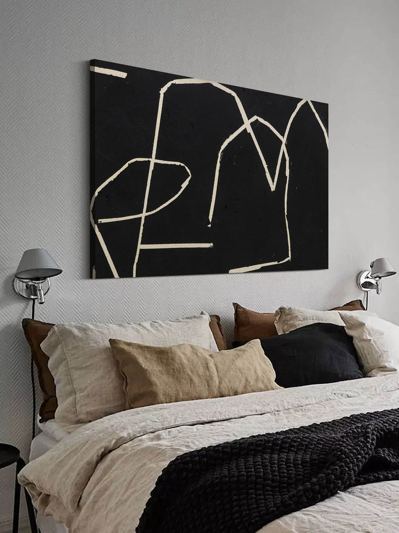 line art minimalist modern minimalist acrylic painting framed minimal wall decor