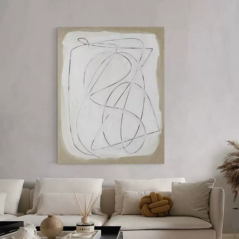 minimal line art painting minimalist acrylic painting framed japanese minimalist painting
