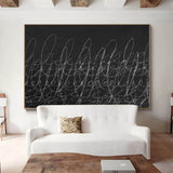 framed large minimalist line wall art black and white minimalist painting on canvas japanese minimalist painting 