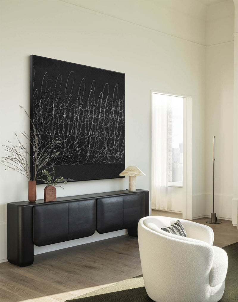 black and white minimalist painting acrylic abstract minimalist line art framed minimal art style