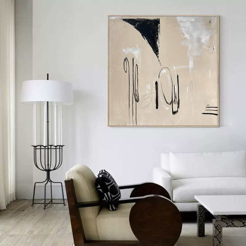 abstract minimalist painting acrylic japanese minimalist painting beige contemporary minimalist art