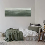 Large green minimalist landscape painting framed minimalist mountain painting minimal landscape art