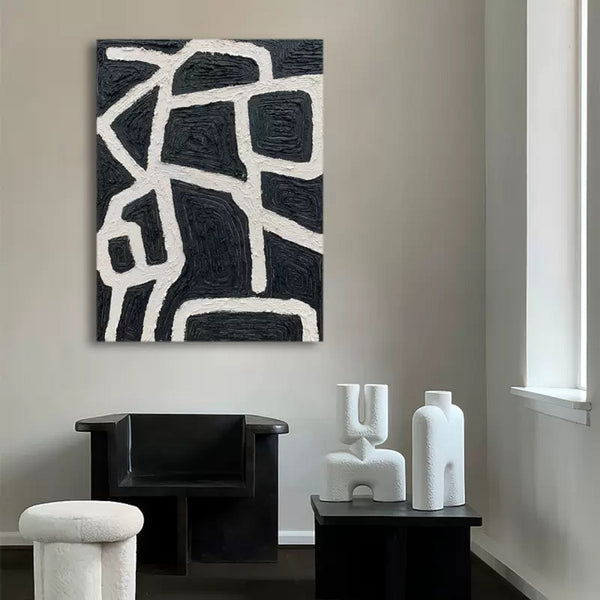 black and white minimalist painting framed large texture minimal painting canvas minimalist art 