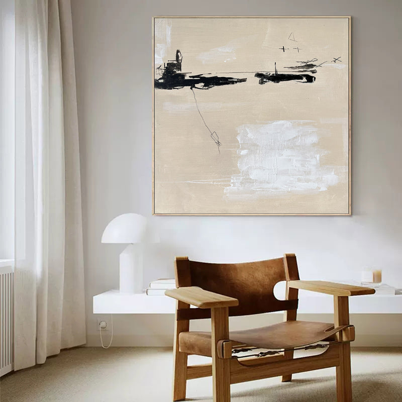 Simplistic Rt Minimalist Modern Abstract Painting Modern Minimalist Art Framed ...