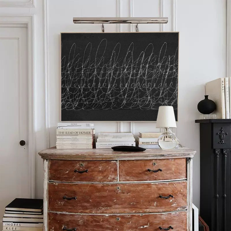 black and white minimalist painting acrylic framed minimal art painting minimal line art