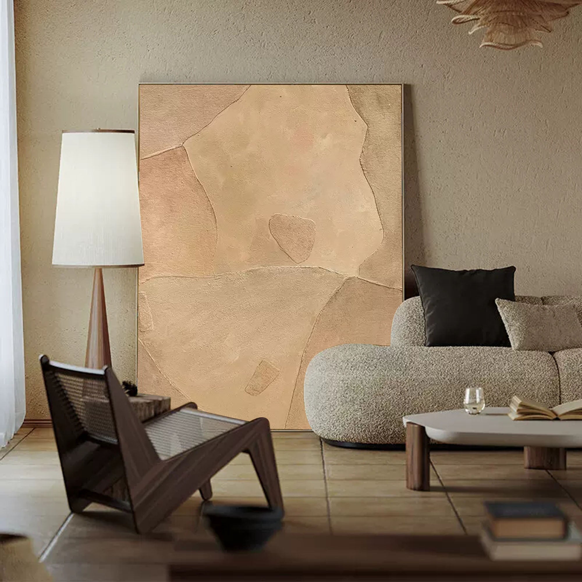 brown minimalist art framed japanese minimalist abstract painting minimal acrylic painting