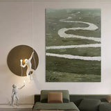 minimalist landscape acrylic painting green minimal landscape art minimalist art for living room