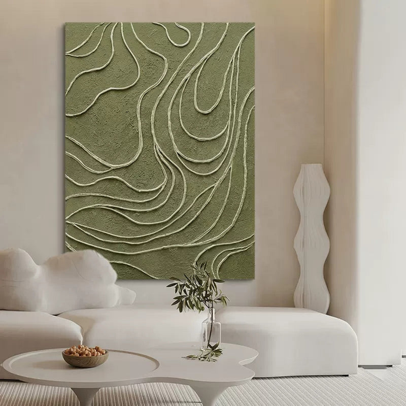 green abstract minimalist line art framed contemporary minimalist art famous minimalism art