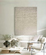 Textured minimalist white painting modern minimalist line art minimal painting for wall
