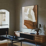 Large texture minimal art brown minimal style art minimalist geometric painting for living room