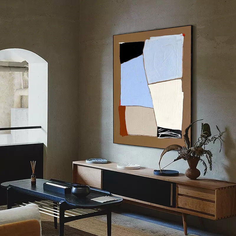 framed large minimalist geometric wall art minimal art painting contemporary minimalist art 