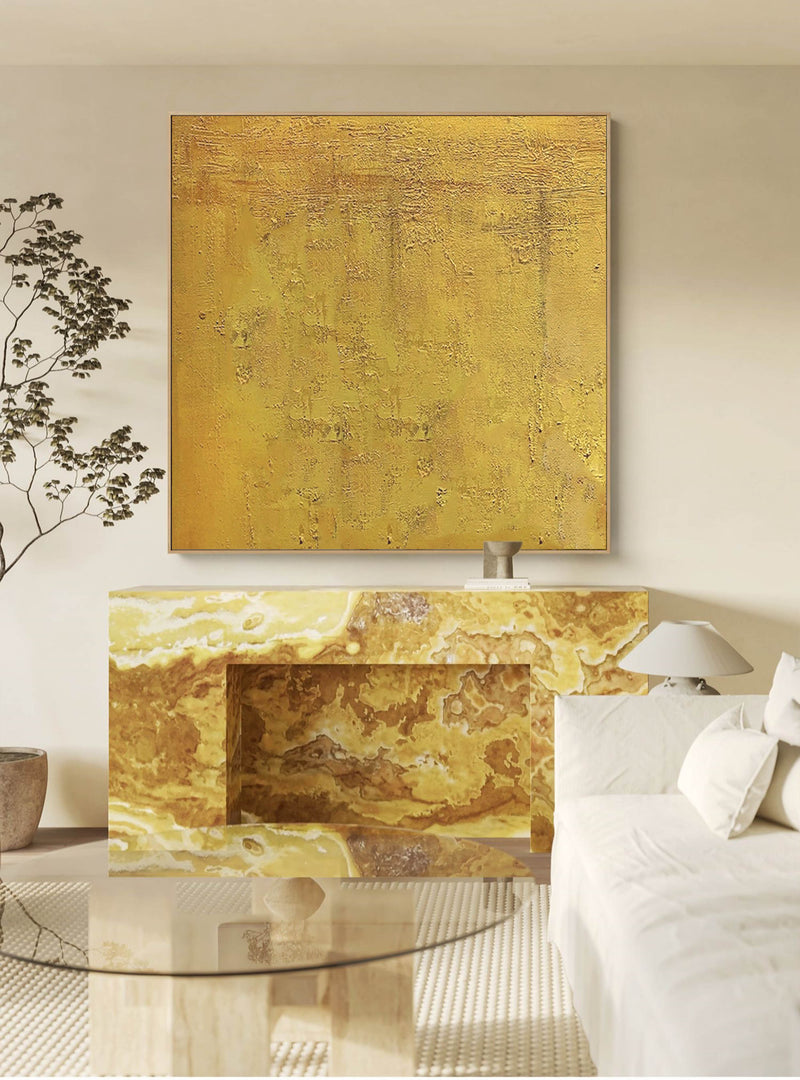 yellow minimalist art minimalist abstract painting acrylic texture minimalist canvas art framed