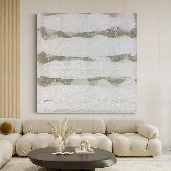 large minimalist white painting modern minimalist wall art neutral minimalist art framed