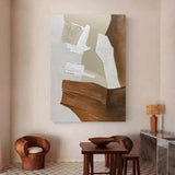 Large texture minimal art brown minimal style art minimalist geometric painting for living room