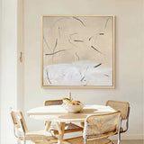 abstract minimalist line art framed beige minimalist painting acrylic contemporary minimalist painting