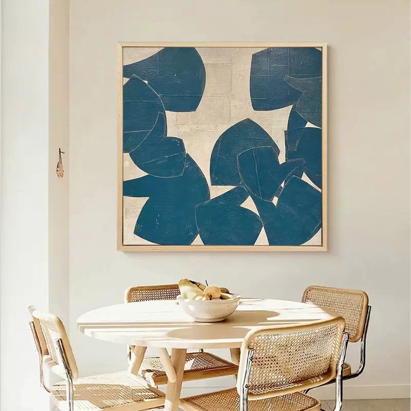 blue minimalist painting minimalist abstract art framed abstract minimal painting for living room
