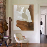 Large texture minimal art brown minimal style art minimalist geometric painting for living room