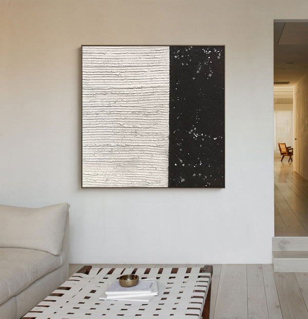 black and white minimalist painting texture abstract minimalist art for living room