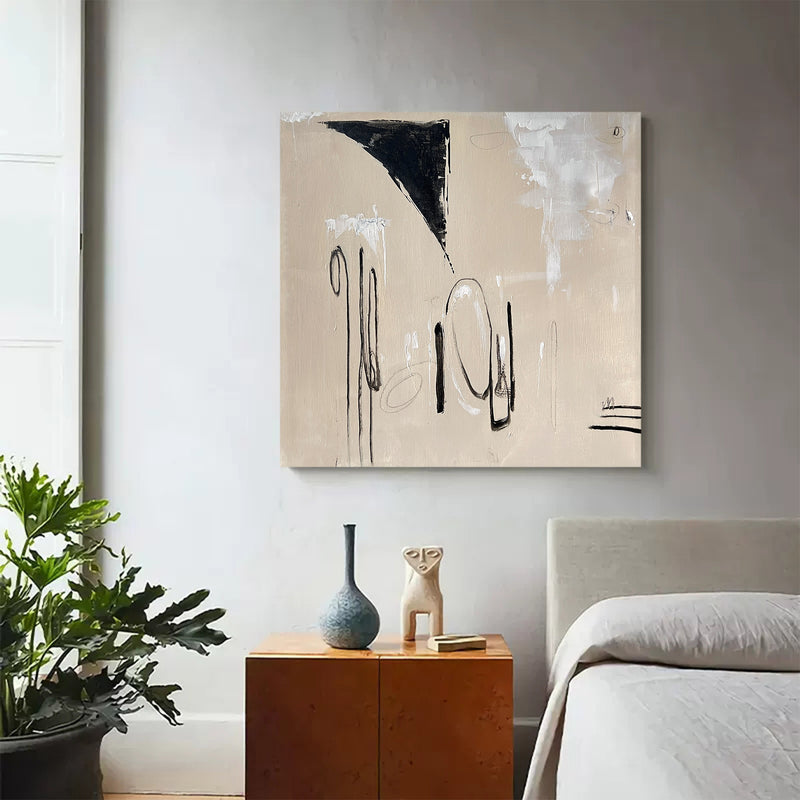 abstract minimalist painting acrylic japanese minimalist painting beige contemporary minimalist art