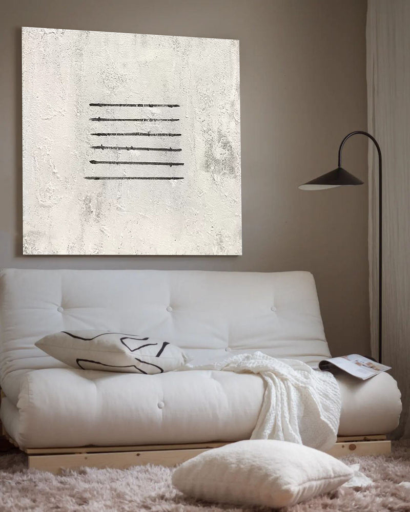 Texture black and white minimalist line art acrylic wall decor minimalist wall painting