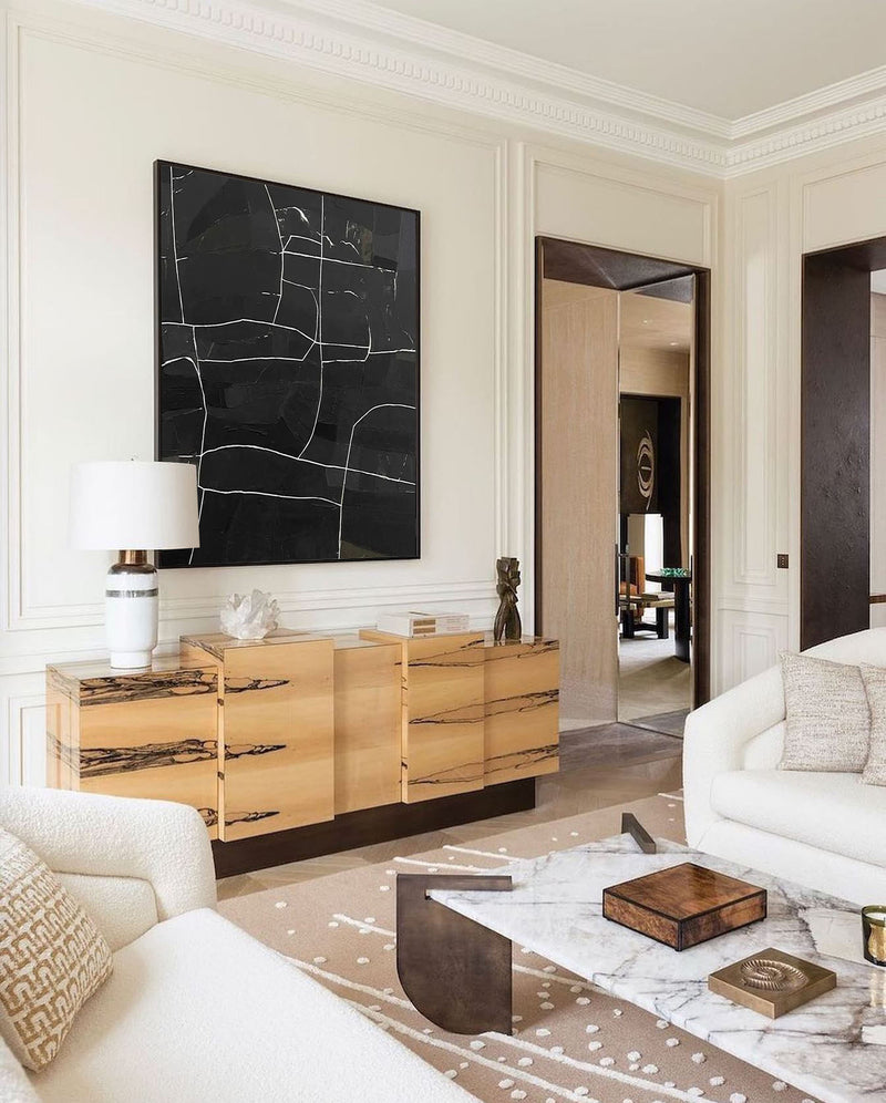 black and white minimalist art framed line minimalist painting black minimalist painting 
