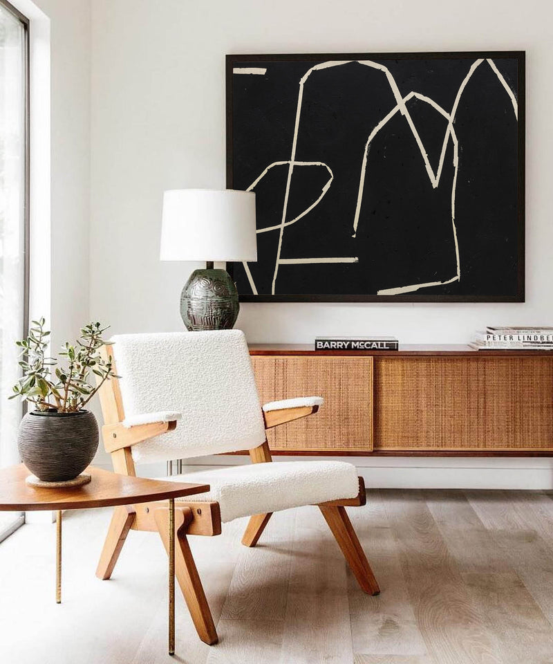 line art minimalist modern minimalist acrylic painting framed minimal wall decor