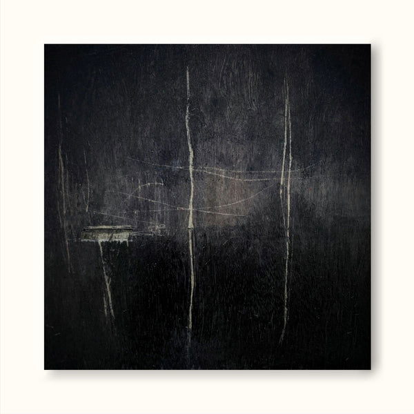 Black and white abstract minimalist line painting acrylic contemporary minimalist art