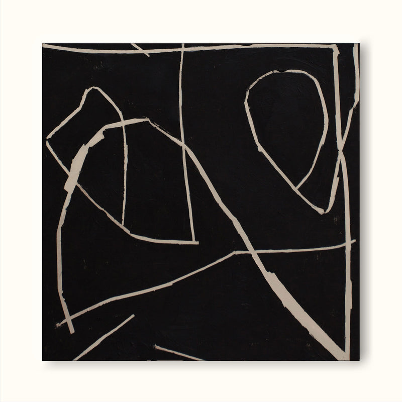 minimalist canvas painting acrylic black and beige modern minimalist wall art framed