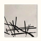 black and white abstract minimalist line art contemporary minimalist painting