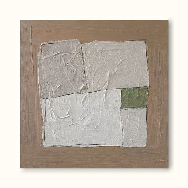 textured neutral minimalist geometric wall art for minimalist living room