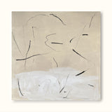 abstract minimalist line art framed beige minimalist painting acrylic contemporary minimalist painting