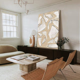 Beige minimalist geometric art framed modern minimalist painting minimalist living room wall art 