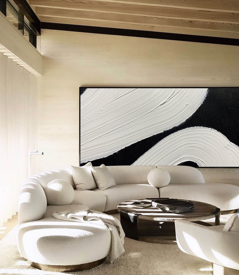 large black and white minimalist painting oversized minimal wall art contemporary minimalist art