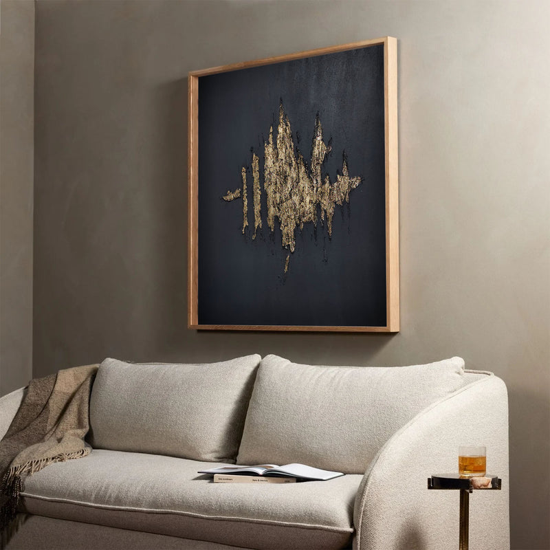 Framed Gold Glitter Abstract Enhanced Canvas Wall Art, 30x40