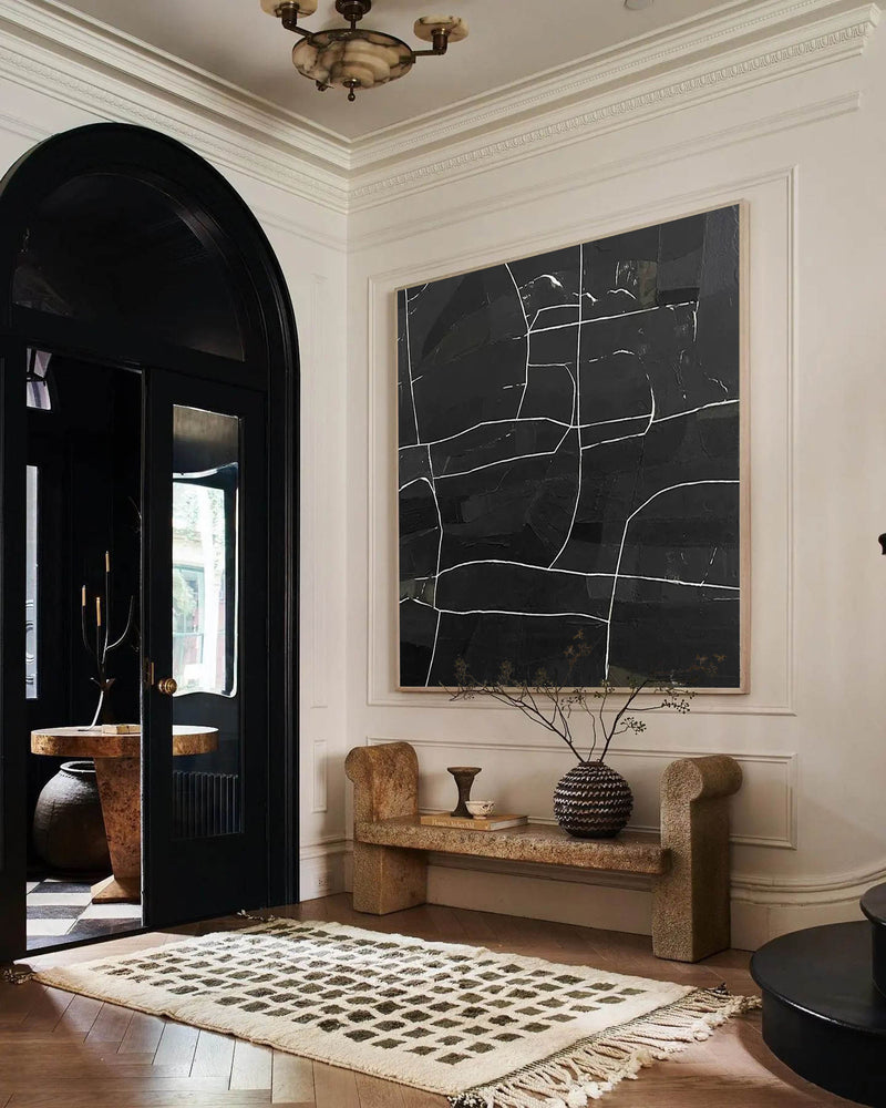 black and white minimalist art framed line minimalist painting black minimalist painting 