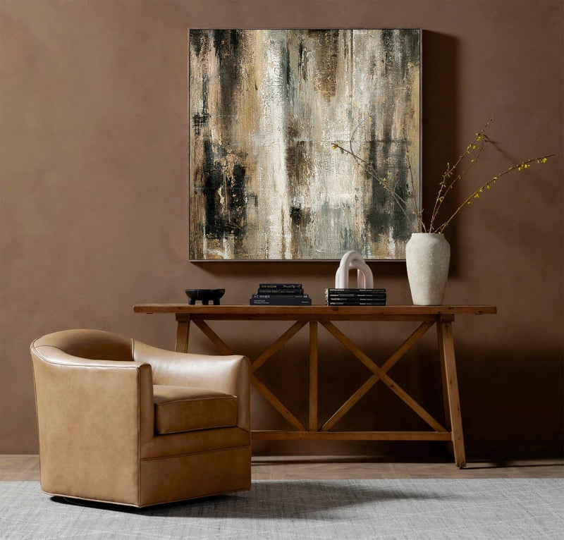 framed brown minimalist abstract painting acrylic modern abstract minimal canvas art for living room