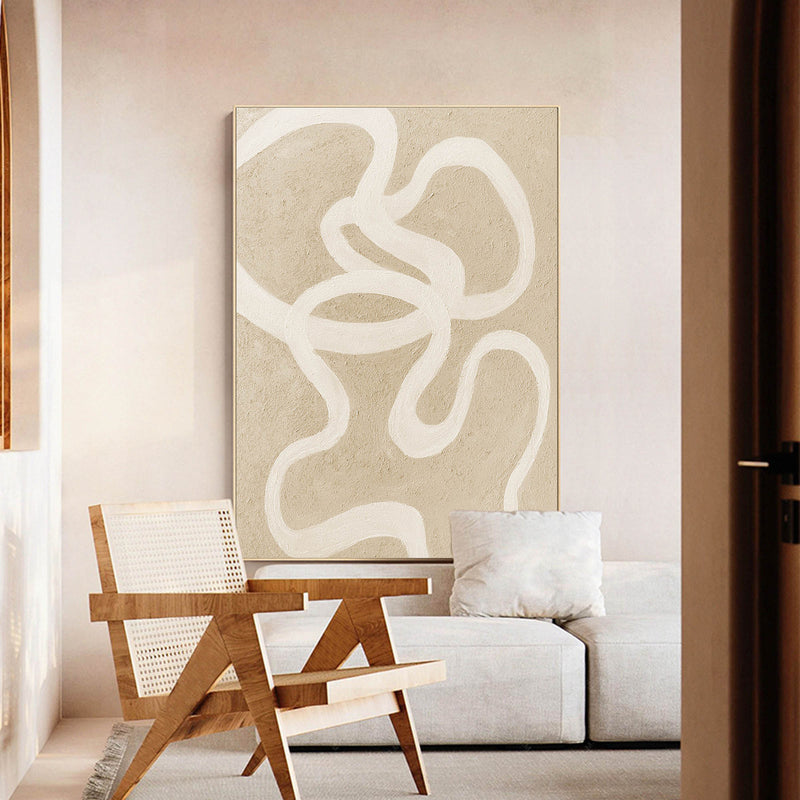 minimalist line art beige white minimalist wall art framed minimalist room art simplistic line art