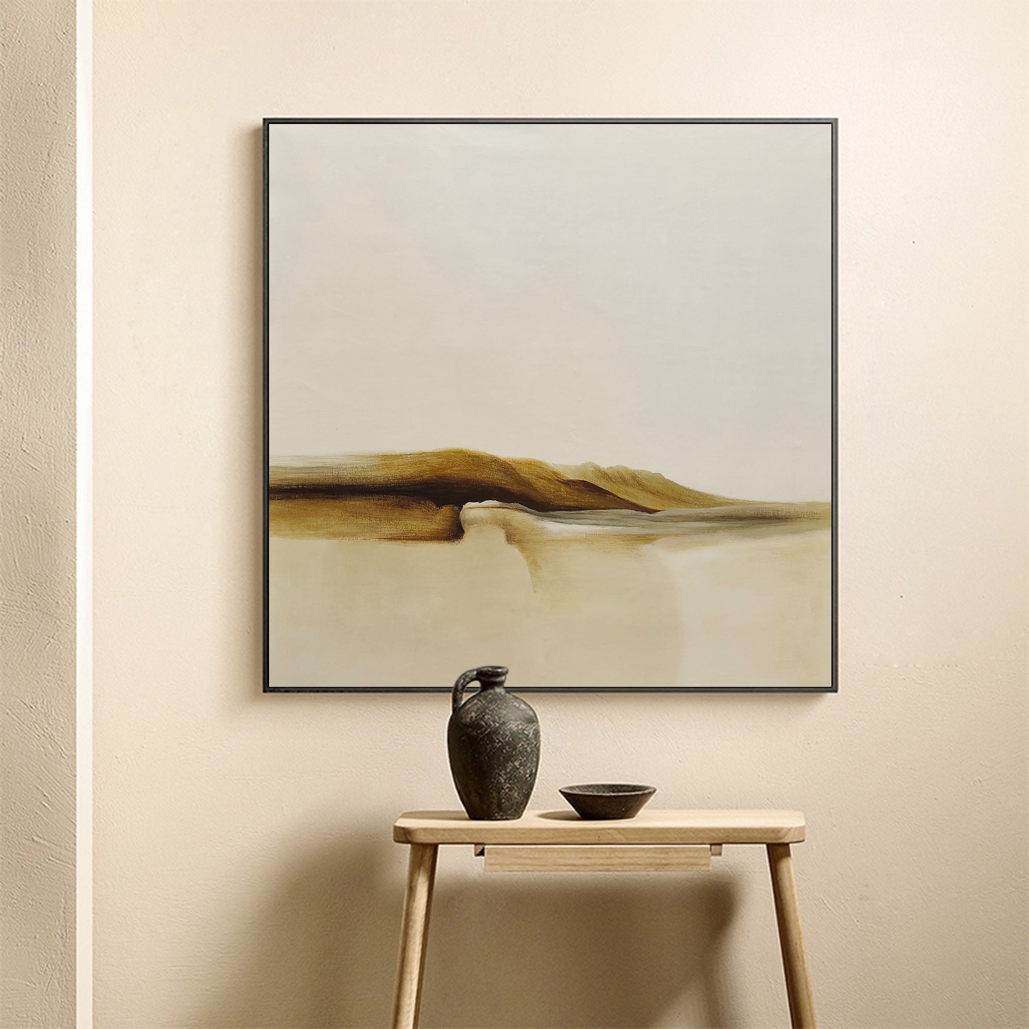 Modern Minimalist Abstract Landscape Painting Square Minimal Acrylic modern-minimalist-abstract-landscape-painting-square-minimal-acrylic
