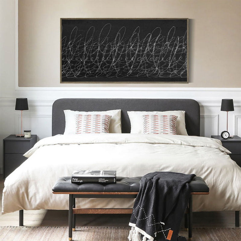 Extra large black and white modern minimal line art oversized contemporary minimalist art simplistic art